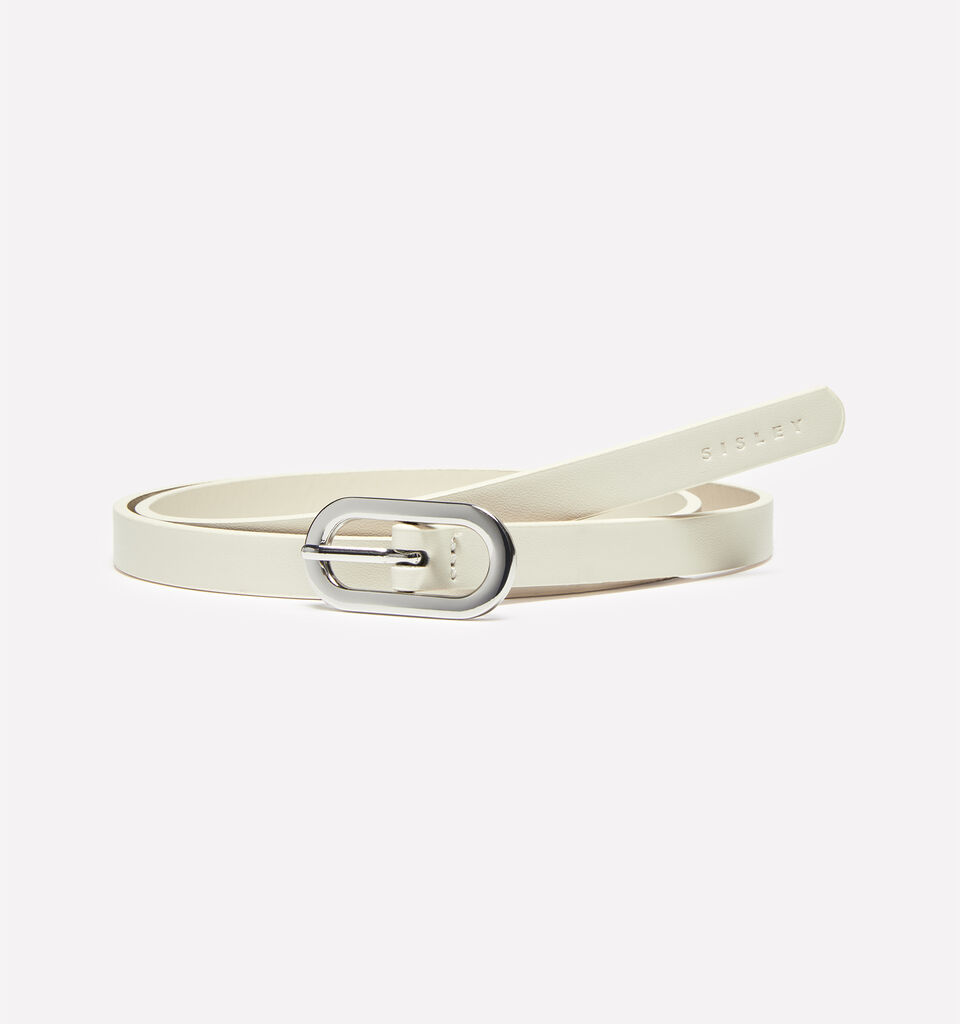 Thin cream white belt - women's belts - Creamy White | Sisley image number 1